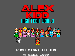 Alex Kidd - High-Tech World (USA, Europe) Title Screen